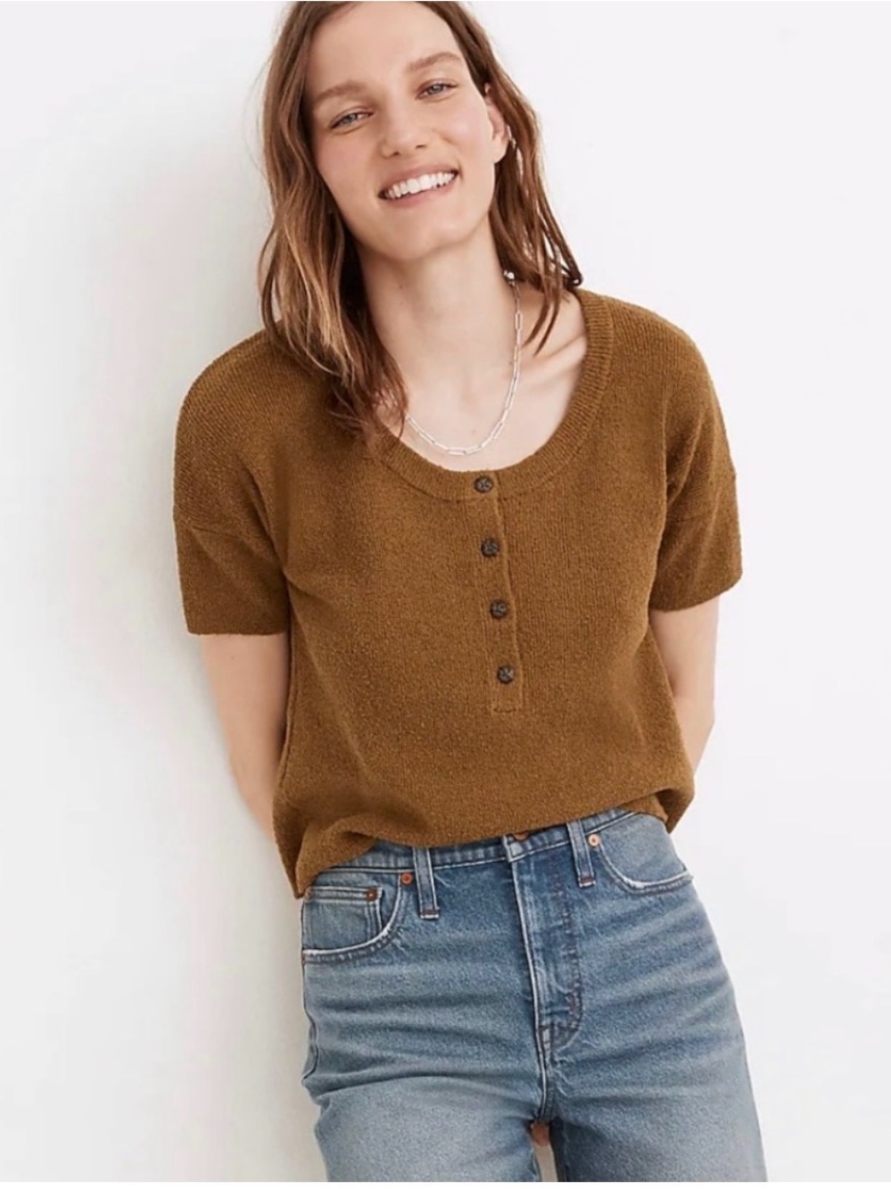 Madewell Sweater Henley Top- XS